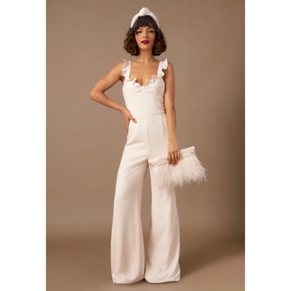Monique Lhuillier Pants - BHLDN × ML Monique Lhuillier Ada Jumpsuit Sz 16